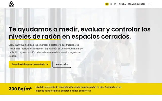 Portada de la web de A10RADO, S.L.