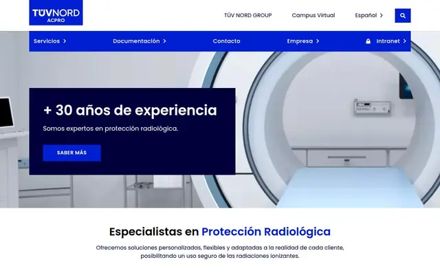 Portada de la web de ACPRO