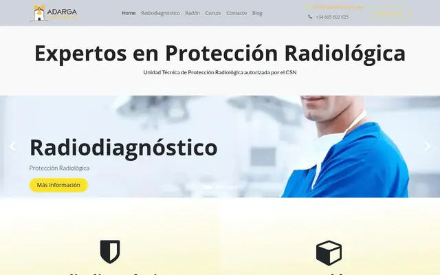 Portada de la web de Adarga Radiológica