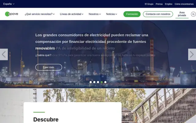 Portada de la web de Apave