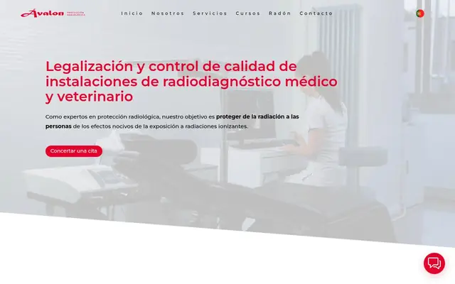 Portada de la web de Ávalon Protección Radiológica