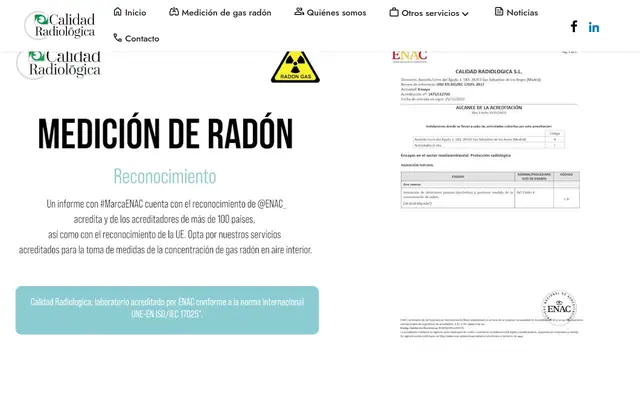 Portada de la web de Calidad Radiológica