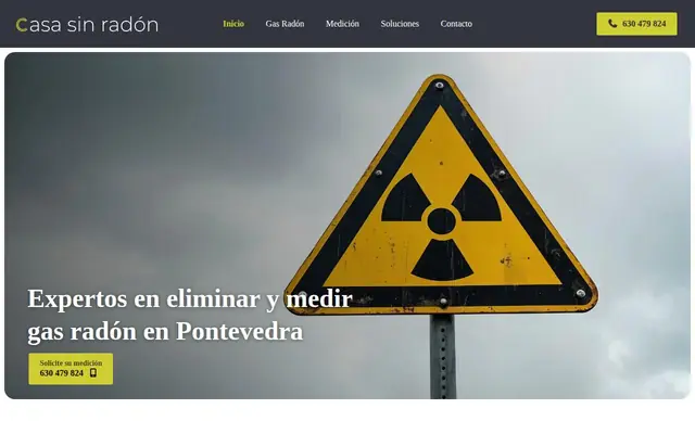 Portada de la web de Casa sin Radón