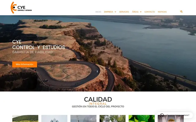 Portada de la web de CYE Control y Estudios