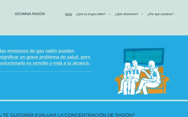Portada de la web de Geomnia radón