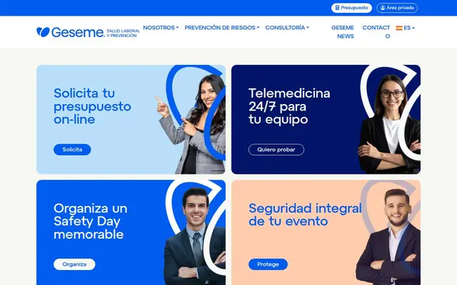 Portada de la web de Geseme