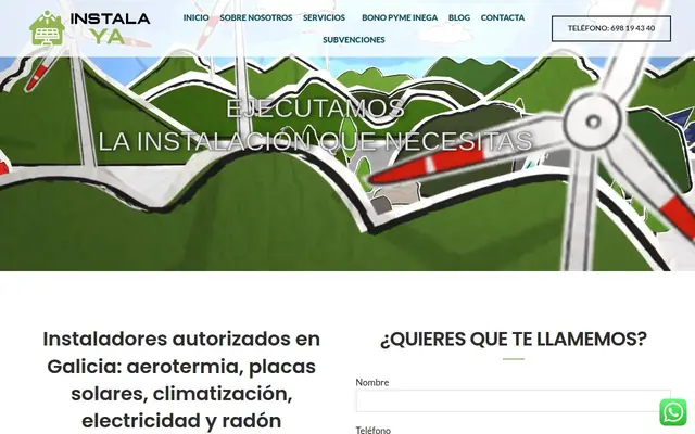 Portada de la web de Instalaya