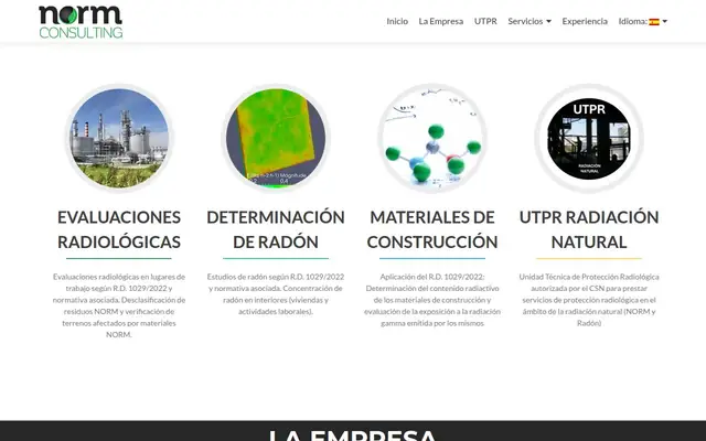 Portada de la web de NORM Consulting