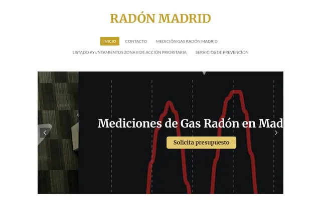 Portada de la web de Radón Madrid