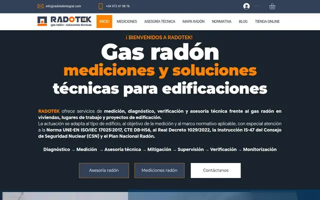 Portada de la web de RADOTEK