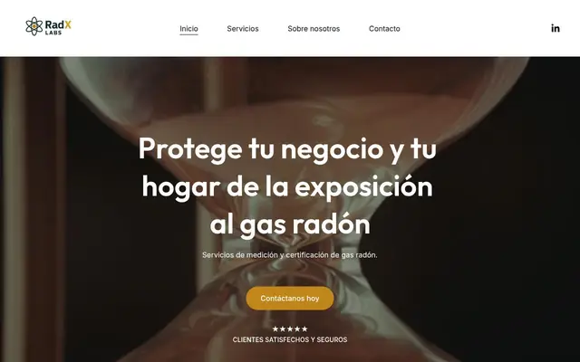 Portada de la web de RadX Labs