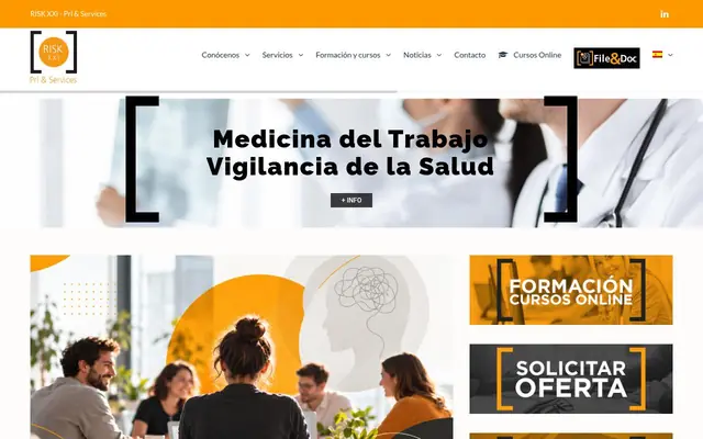 Portada de la web de Risk XXI