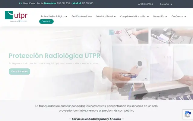 Portada de la web de UTPR Tecnodosis